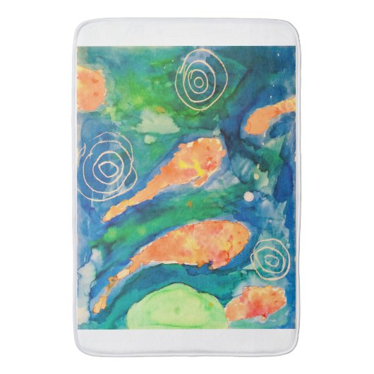 Tapis De Bain étang de Koi (devant Vertical)