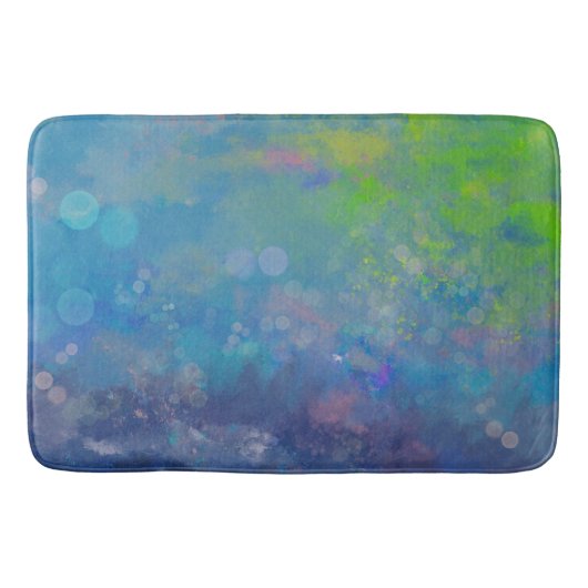 Tapis De Bain étang de nénuphars impressionniste Abstrait (Devant)