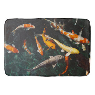 Tapis De Bain Etang de poisson orange et blanc asiatique
