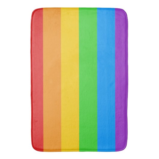 Tapis De Bain Étape de la fierté : drapeau arc-en-ciel (devant Vertical)