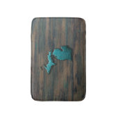 Tapis De Bain État du Michigan Turquoise (Devant (Vertical))