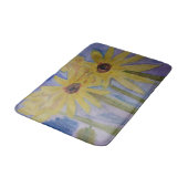 Tapis De Bain Été Fleurs de soleil jaunes Mat (Angle)