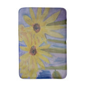 Tapis De Bain Été Fleurs de soleil jaunes Mat (Devant (Vertical))
