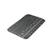 Tapis De Bain Ethnie tribale : motif noir blanc. (Angle)