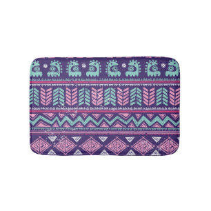 Tapis De Bain Ethnique Tribale : Motif coloré sans couture.