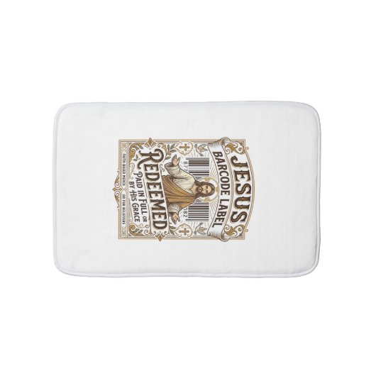 Tapis De Bain Étiquette de code-barres Jésus Rachetée Jésus Code (Devant)