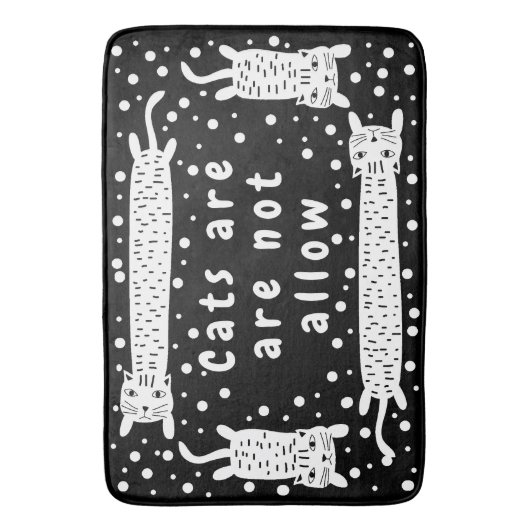 Tapis De Bain Étirement de chat noir (devant Vertical)