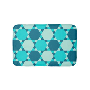 Tapis De Bain Étoile bleue de David Motif d'illusion optique