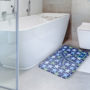 Tapis De Bain Etoile Colorée Poisson Motif sans joint avec Monog