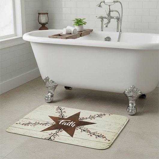 Tapis De Bain Etoile rouillée et baies, Foi