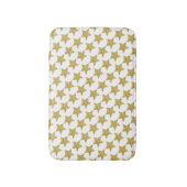 Tapis De Bain Étoiles Blanches Pailletées Or (Devant (Vertical))