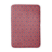 Tapis De Bain Étoiles bleues sur rouge (Devant (Vertical))
