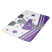Tapis De Bain Étoiles d'argent blanc pourpre Cheer Cheer (Angle)