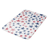 Tapis De Bain Étoiles de doodle rouge blanc et bleu (Angle)