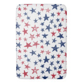 Tapis De Bain Étoiles de doodle rouge blanc et bleu (devant Vertical)