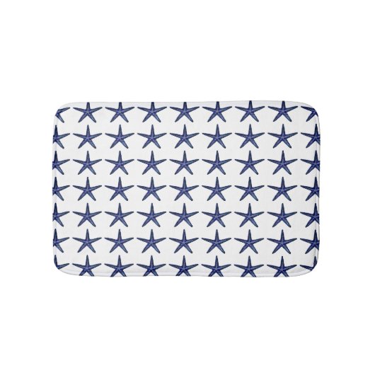 Tapis De Bain Étoiles de mer bleues (Devant)