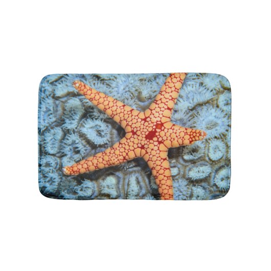 Tapis De Bain Étoiles de mer sur un corail avec Polips (Devant)