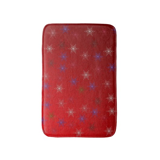 Tapis De Bain étoiles de noël en rouge (Devant (Vertical))