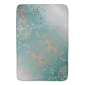 Tapis De Bain Étoiles d'or chatoyantes sur Turquoise  (devant Vertical)