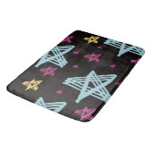 Tapis De Bain Étoiles rocheuses bleu rose noir (Angle)