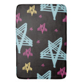 Tapis De Bain Étoiles rocheuses bleu rose noir (devant Vertical)