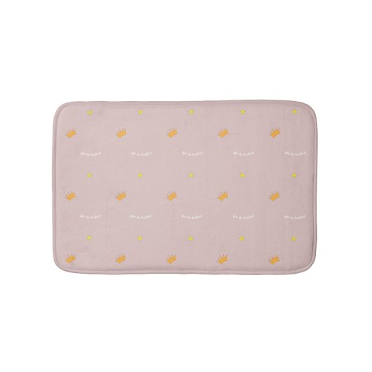 Tapis De Bain étoiles rose vif couronnes doux joyeux doux joyeux (Devant)