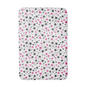 Tapis De Bain Étoiles Roses Argent Noires (Devant (Vertical))
