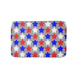 Tapis De Bain Étoiles rouges blanches et bleues