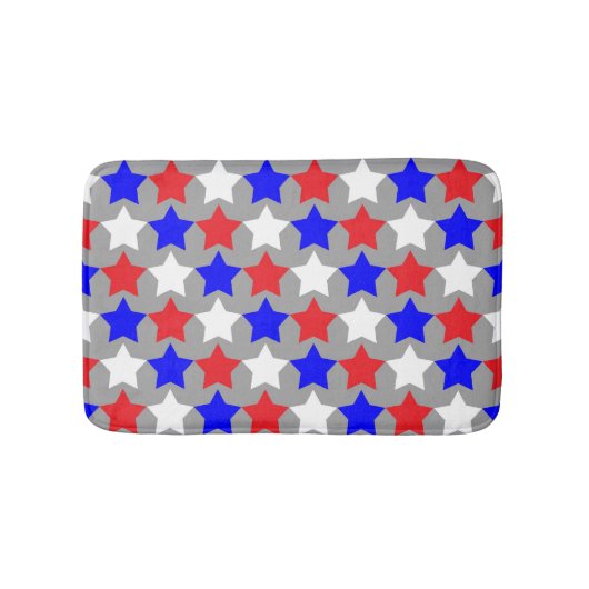 Tapis De Bain étoiles rouges blanches et bleues (Devant)