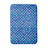 Tapis De Bain Étoiles satinées, bleu pâle sur cobalt (Devant (Vertical))