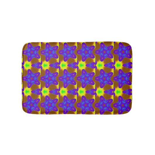 Tapis De Bain étoiles violettes sur vert/brun (Devant)