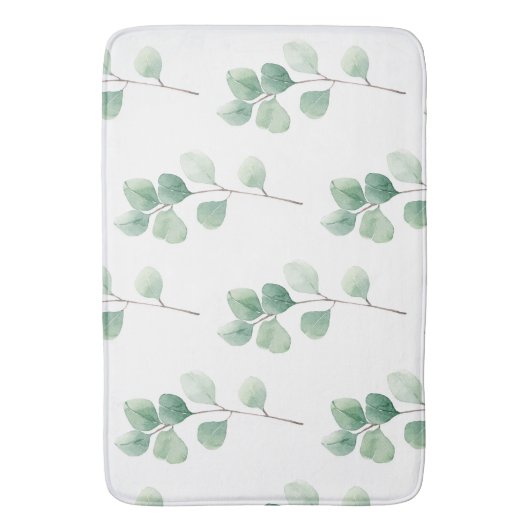 Tapis De Bain Eucalyptus Motif vert (devant Vertical)