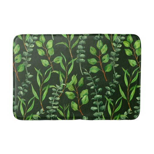 Tapis De Bain Eucalyptus vert foncé (Devant)