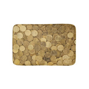 Tapis De Bain Euro pièces de monnaie colorées par or