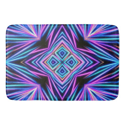 Tapis De Bain Explosion Abstrait Néon Psychédélique (Devant)