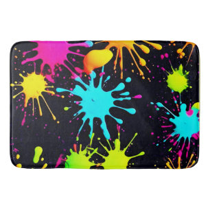 Tapis De Bain Explosion de couleur artistique avec peinture qui