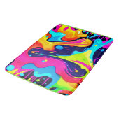 Tapis De Bain Explosion de couleur liquide Neon Chaos (Angle)