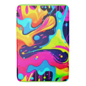 Tapis De Bain Explosion de couleur liquide Neon Chaos (devant Vertical)
