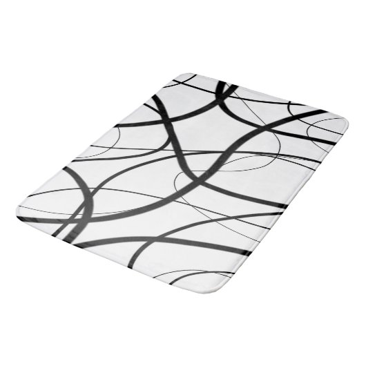 Tapis De Bain Expression en noir et blanc (Angle)