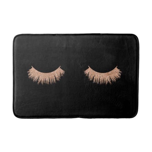 Tapis De Bain Eyelashes Rose noir élégant Mat de bain (Devant)