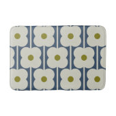 Tapis De Bain Eyelet à fleurs Abacus blanc et bleu (Devant)