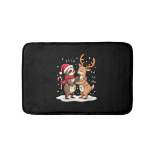 Tapis De Bain Fa La La Lama Xmas Lumières Paresseux à Cheval Lam