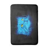 Tapis De Bain Face de chat bleu (Devant (Vertical))
