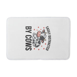 Tapis De Bain Facilement distrait par les vaches Graphique de va