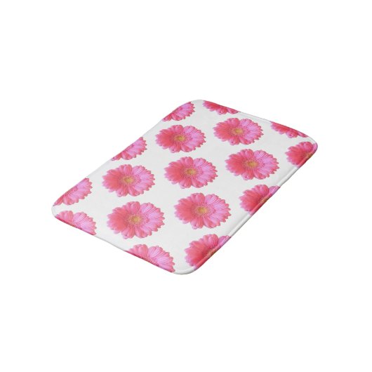 Tapis De Bain Faisée de gerbera rose (Angle)