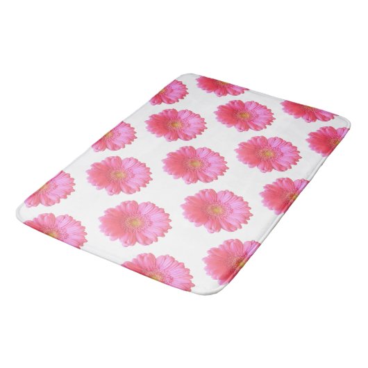 Tapis De Bain Faisée de gerbera rose (Angle)