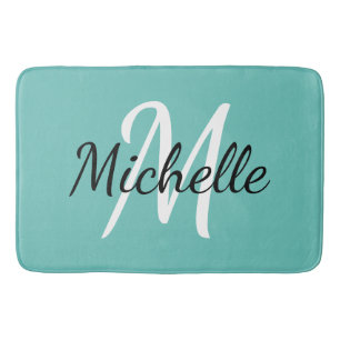 Tapis de bain fait sur commande bleu-clair de