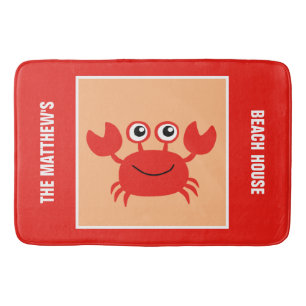 Tapis de bain fait sur commande de crabe heureux