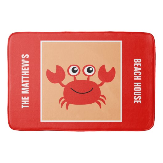 Tapis de bain fait sur commande de crabe heureux (Devant)