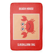 Tapis de bain fait sur commande de crabe heureux (devant Vertical)